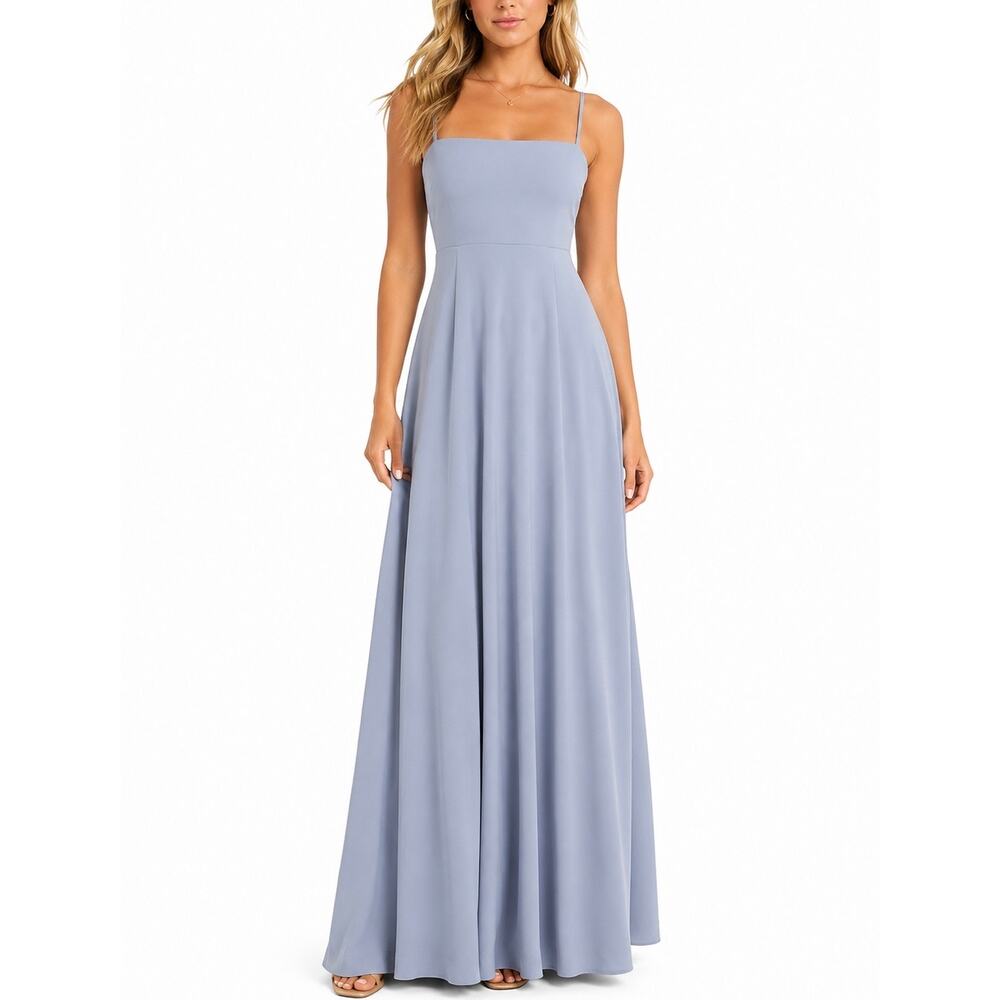 Show Me Your Mumu Dusty Blue Dress XS Floor Length Spaghetti Strap Formal Gown